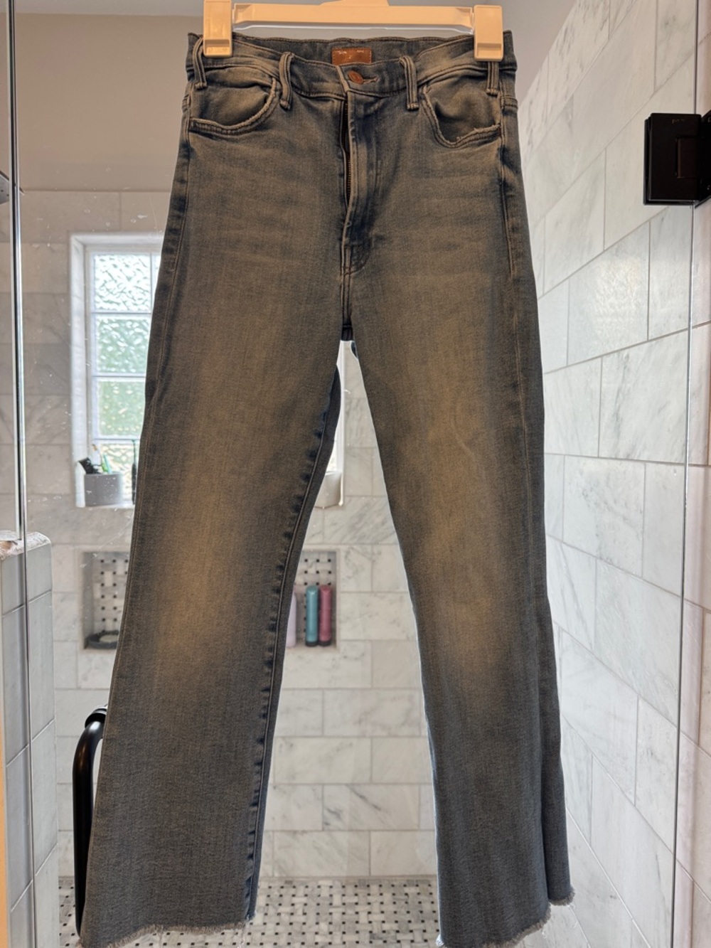MOTHER cropped light wash jeans